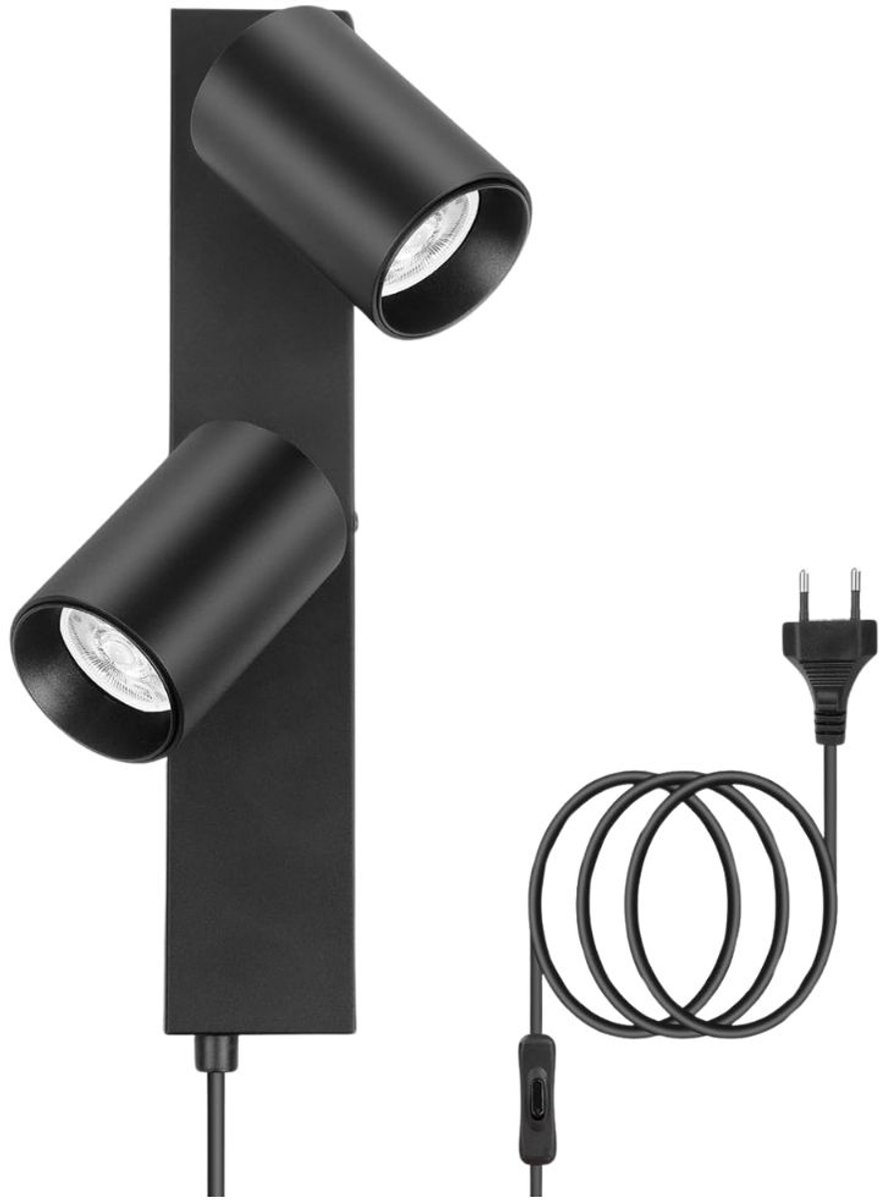 VELTRR® Wandlamp Binnen met Snoer - Wandlamp met Stekker voor Binnen - met Dimbare Schakelaar - Industrieel en Vintage - Slaapkamer Bedlampje