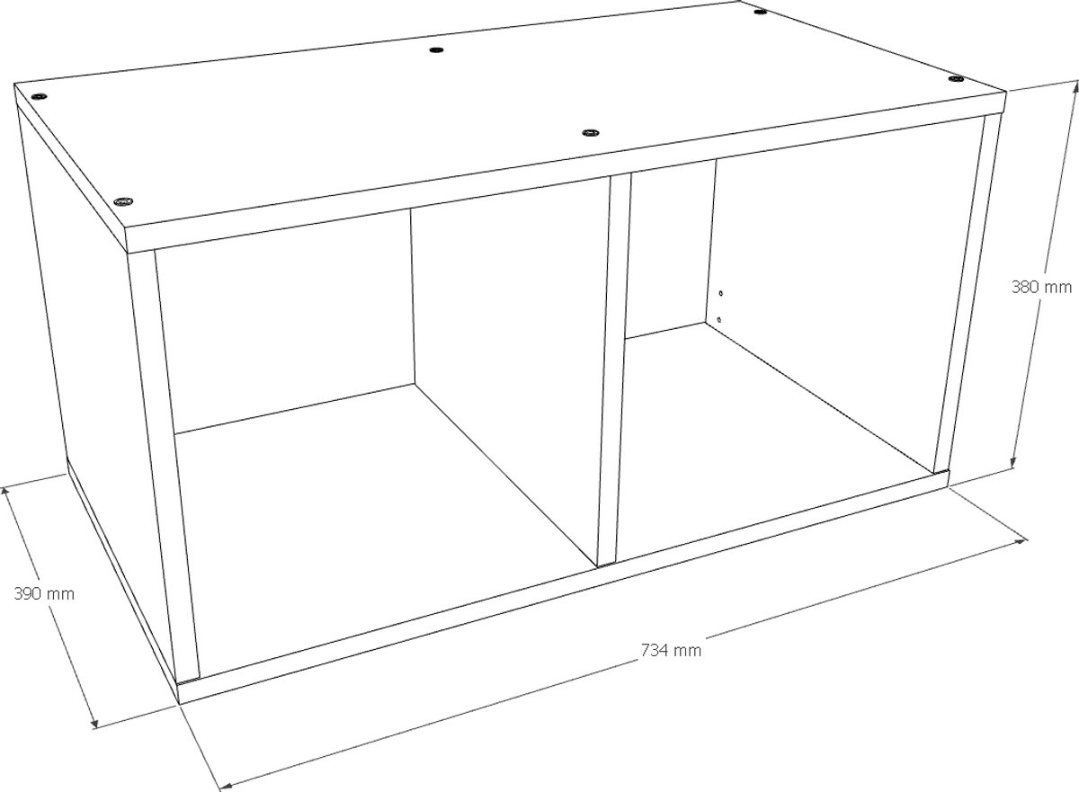 Modulaire boekenkast MODUS 2x1 wit