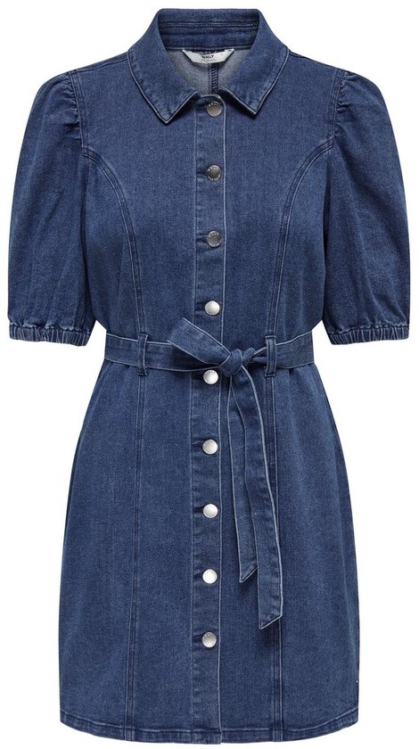 ONLY ONLVIBBE SS BELT DNM DRESS NOOS Dames Jurk - Medium Blue Denim
