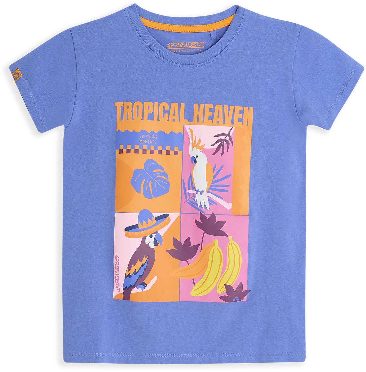 4PRESIDENT T-shirt meisjes - Baja Blue - Maat 104 - Meiden shirt