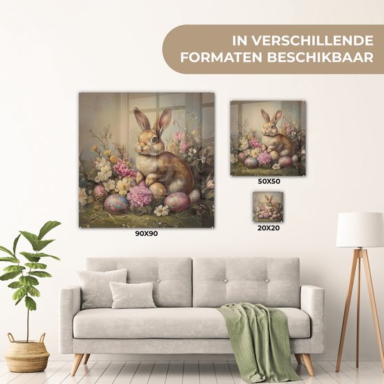 MuchoWow® Peinture sur verre 20x20 cm - Peinture sur verre acrylique - Haas - Nature morte - Fleurs - Photo sur verre - Décoration murale salon - Décoration murale chambre - Peintures