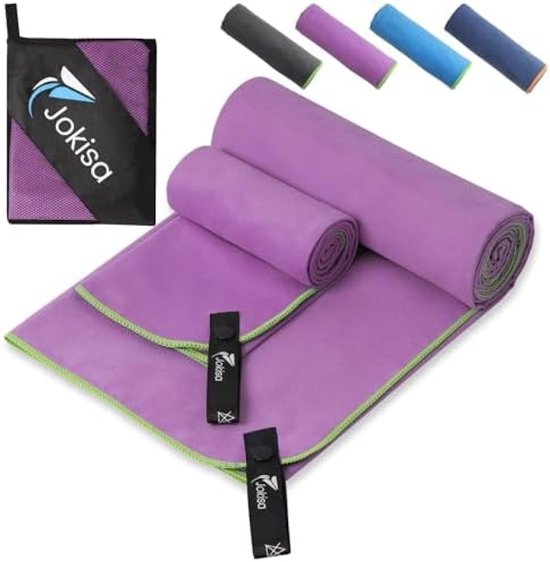 Pameil Microvezel Handdoeken | 120x50 cm | Fitness handdoek met ritssluiting, compact en sneldrogend sporthanddoek, strandhanddoek, microvezel badhanddoek (Groen