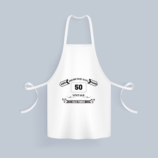 Akyol - voiture classique 50 ans Tablier de cuisine - Cadeau d'anniversaire - papa - collègue - texte drôle - 82 par 71 cm
