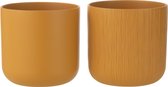 J-Line bloempot Gen - keramiek - oker - extra large - 2 stuks - Ø 20.5 cm