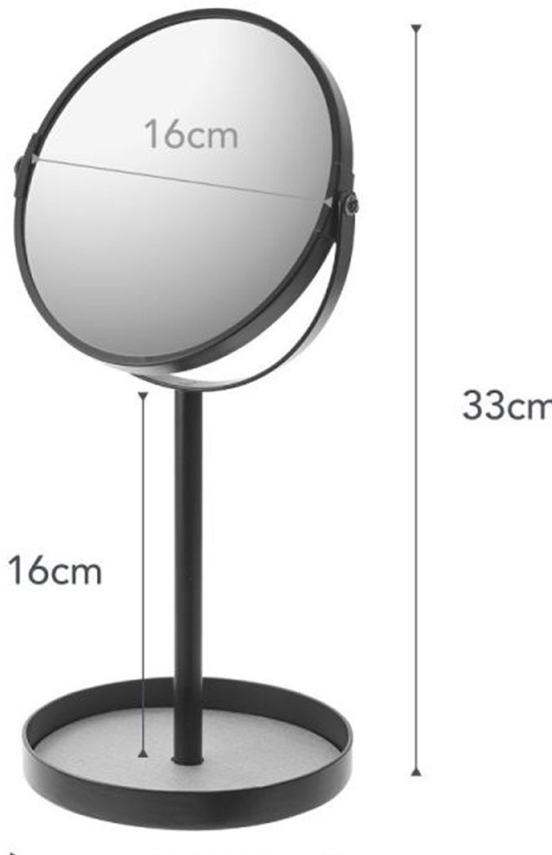 Goedkoopste Yamazaki Make Up Spiegel en Accessoire houder - Tower - Zwart