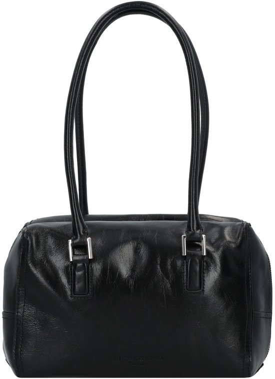 LIEBESKIND BERLIN Cuir Sac à main Sac à épaule Lack Distressed Kayla Satchel Black Noir