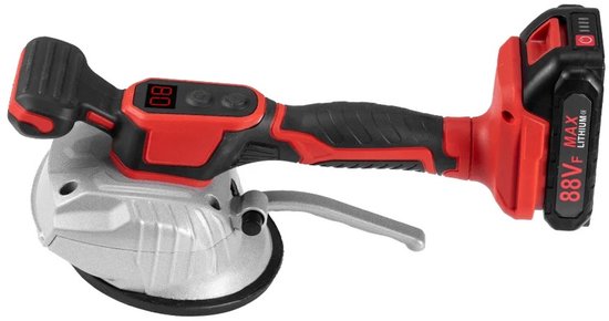 Porte-carreaux électrique 200 kg – Puissance 3 500 W – 2 batteries – 8 vitesses – Vibrations 72 000 tr/min – Poignée ergonomique – Longue durée de vie de la batterie – Rapide et précis – Pose de carrelage sans effort