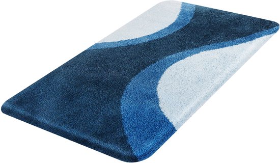 Dutch House Badmat Metz - Badmat 60x90 - blauw - Antislip - Badmatten - Anti Slip Douchemat - Badkamer Mat - Snel Absorberend - Snel Drogende Badmat