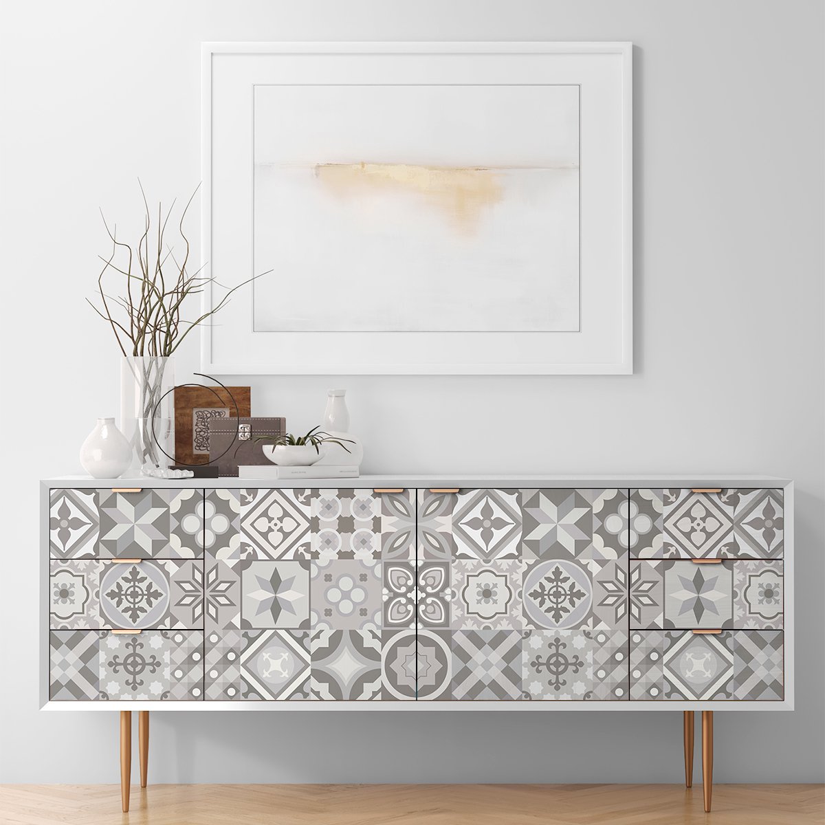 Decoratieve meubelstickers - 60 authentieke CRISTHIA cementtegel meubelstickers - 60 stick
