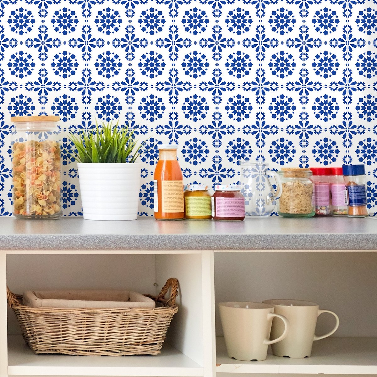 Ambiance Sticker Zelfklevende tegelmuurstickers voor keuken en badkamer - 24 Oosterse Tell Basta tegelstickers - 24 stickers 15x15cm Multi color