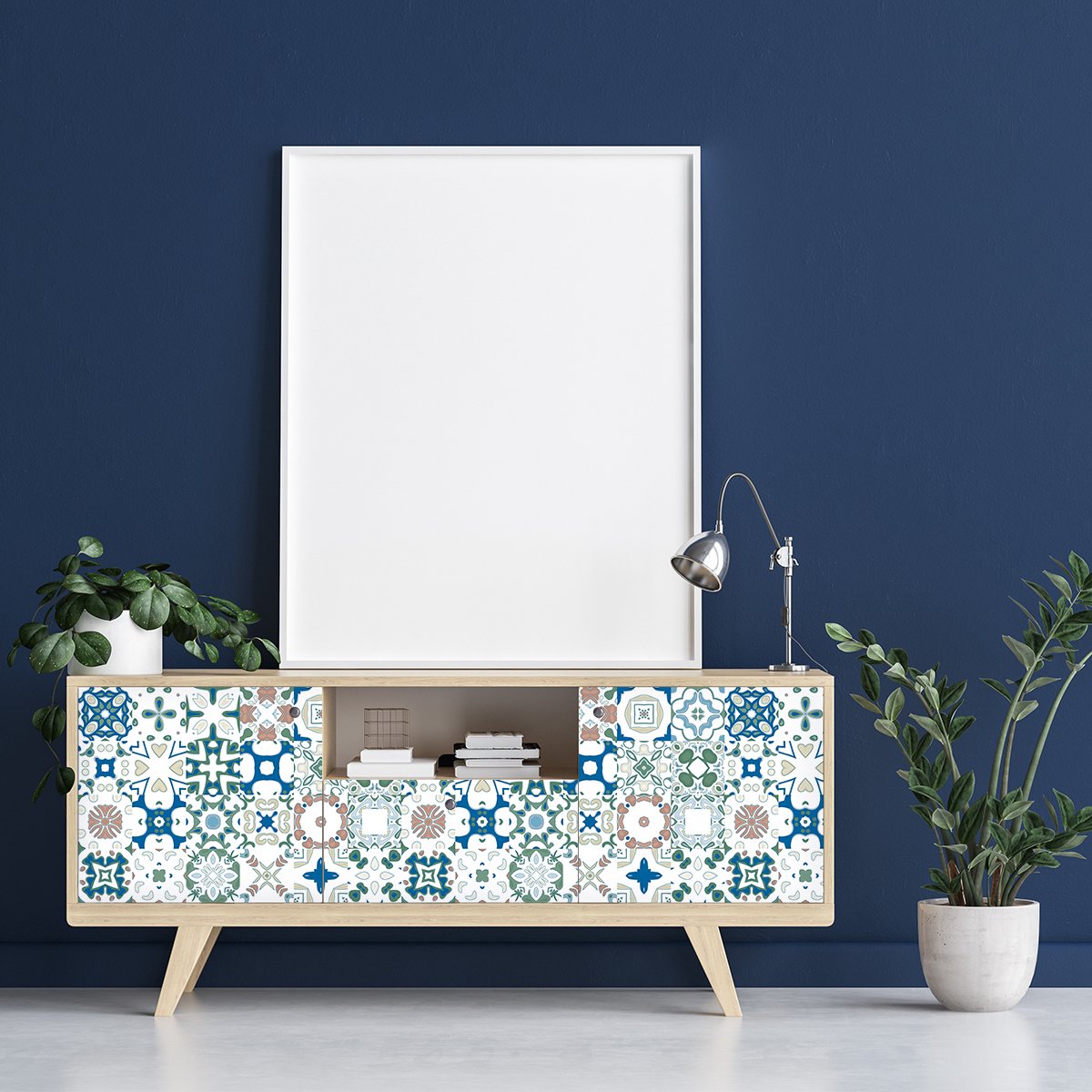 Ambiance Sticker Meubeldecoratiestickers - Zelfklevende stickers voor keuken en woonkamer - 30 Edwina meubeltegelstickers - 30 stickers 10x10cm Multi color