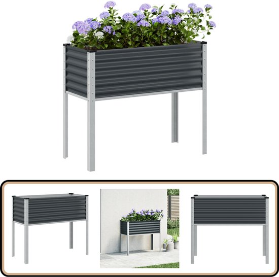vidaXL Tuinbak - Gegalvaniseerd Staal - 480 x 80 x 77cm - Antraciet vidaXL Tuinbak - Gegalvaniseerd Staal - 480 x 80 x 77cm - Antraciet