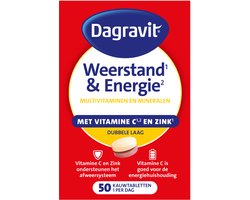Dagravit Totaal 30 Weerstand & Energie Multivitaminen - Vitamine C, selenium en zink ondersteunen het immuunsysteem - 50 kauwtabletten