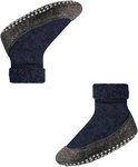 Blauwe Falke pantoffelsokken met grijze vilten zool met antislip noppen.