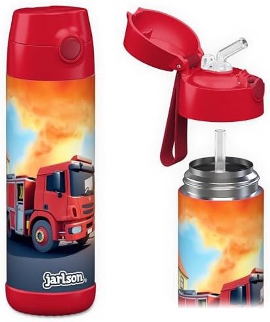 OLDLEY 500ml/17oz Kids roestvrij staal geïsoleerde waterfles met rietje