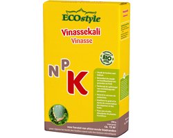 ECOStyle Vinassekali Organische Meststof - Vuor Kaliumtekort - Voor Moestuin, Siertuin en Fruit - Hoger Weerstand tegen Droogte & Vorst - 15M² - 800 GR