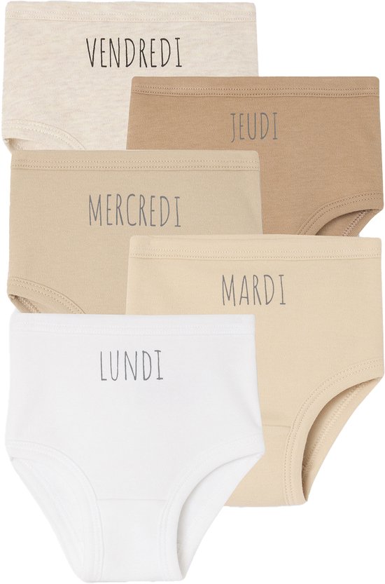 Lot de 5 culottes Happy everyday fille - gris chiné, Fille