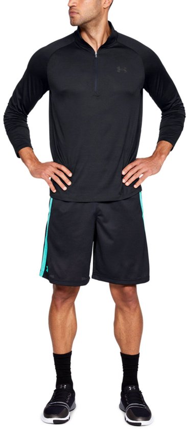 Under Armour UA Tech 2.0 1/2 Zip-BLK Heren Sporttrui - Zwart - Charcoal