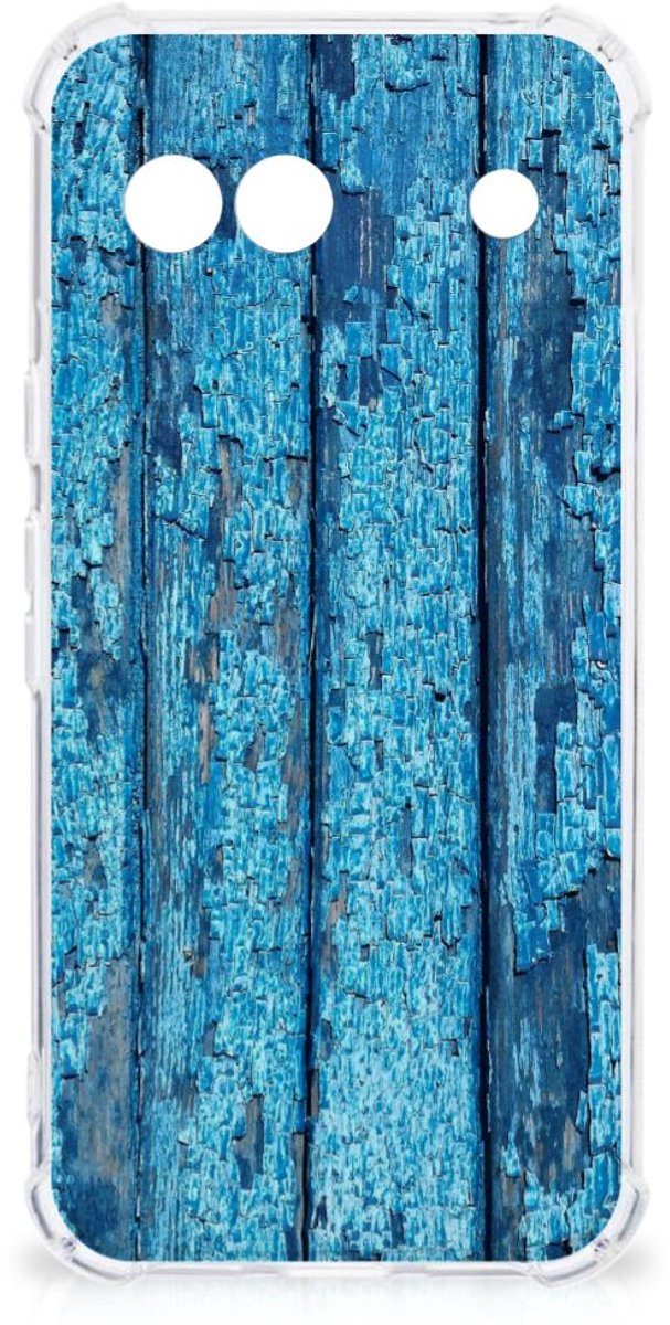Google Pixel 8A Stevig Telefoonhoesje Wood Blue