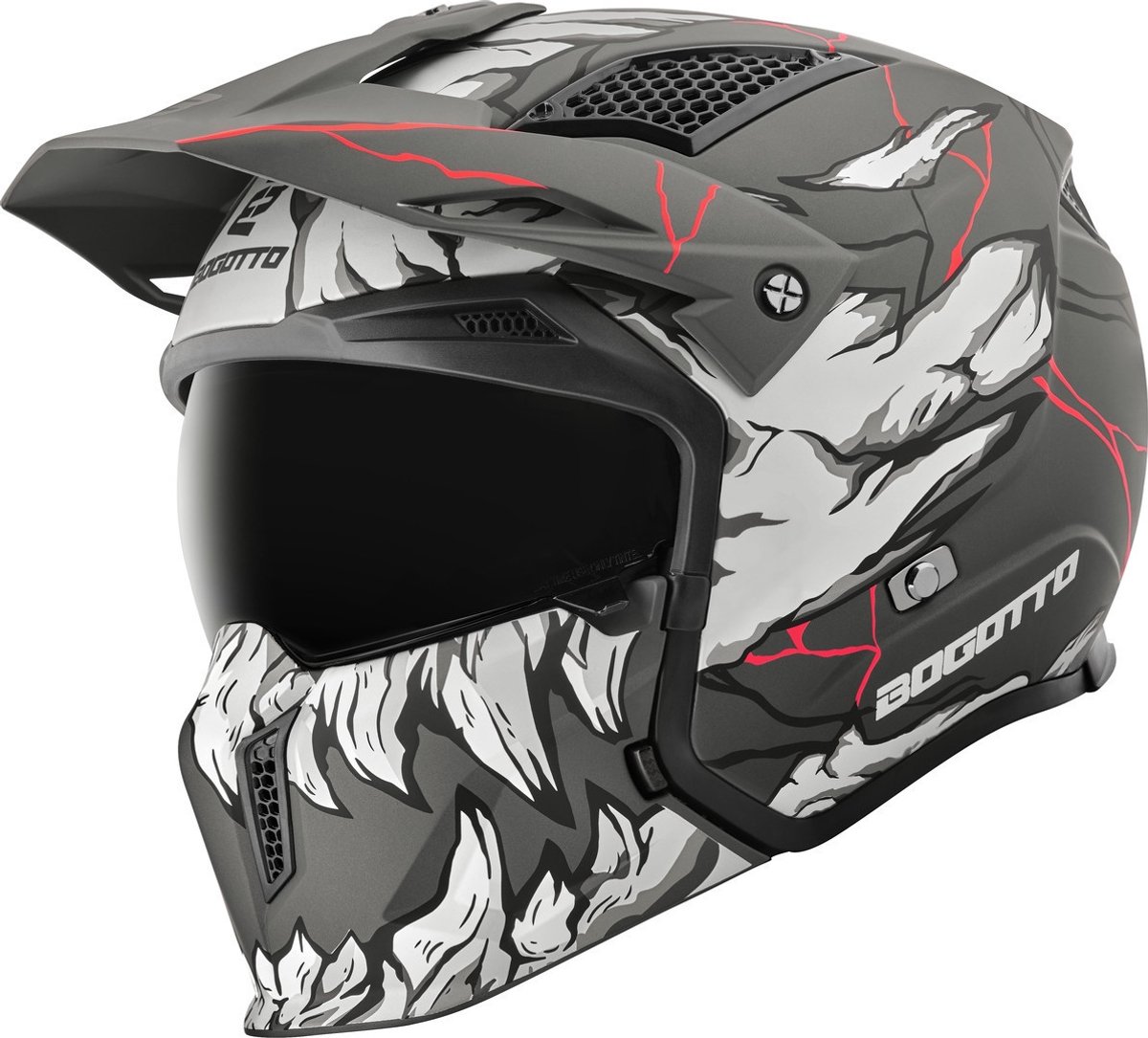 Bogotto Radic Skulash 22.06 Zwart Grijs Jethelm - Maat M - Helm