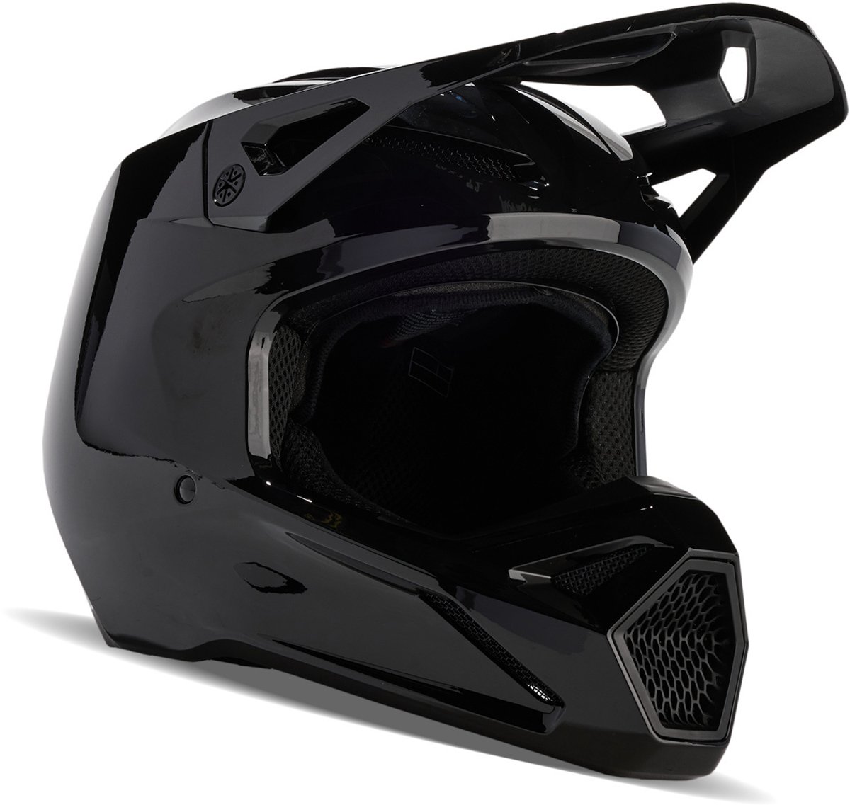 FOX V1 Solid Zwart Crosshelm - Helm