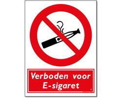 E-sigaret / Vape bord - Verboden - Aluminium - 30 x 40 cm - Weerbestendig