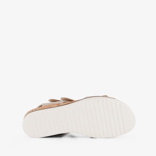 Sandales en cuir à talon compensé bas Hush Puppies - Beige - Semelle amovible - Pointure 37