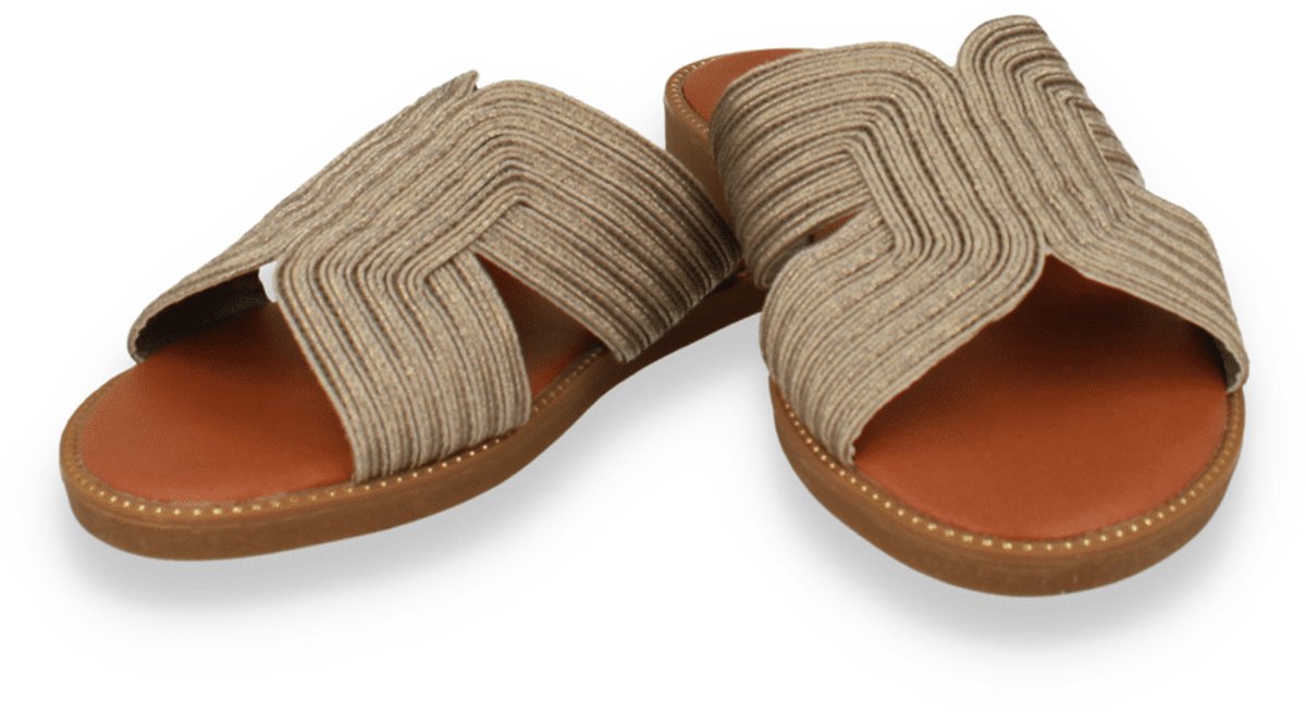 Mode-mania Dames Slipper | Taupe | Maat: 38