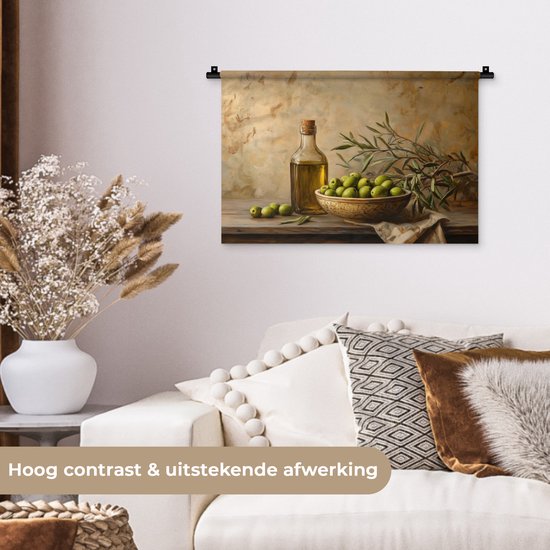 Tapisserie murale 60x40 cm - Olives - Nature morte - Vintage - Tapisserie - Tapisseries