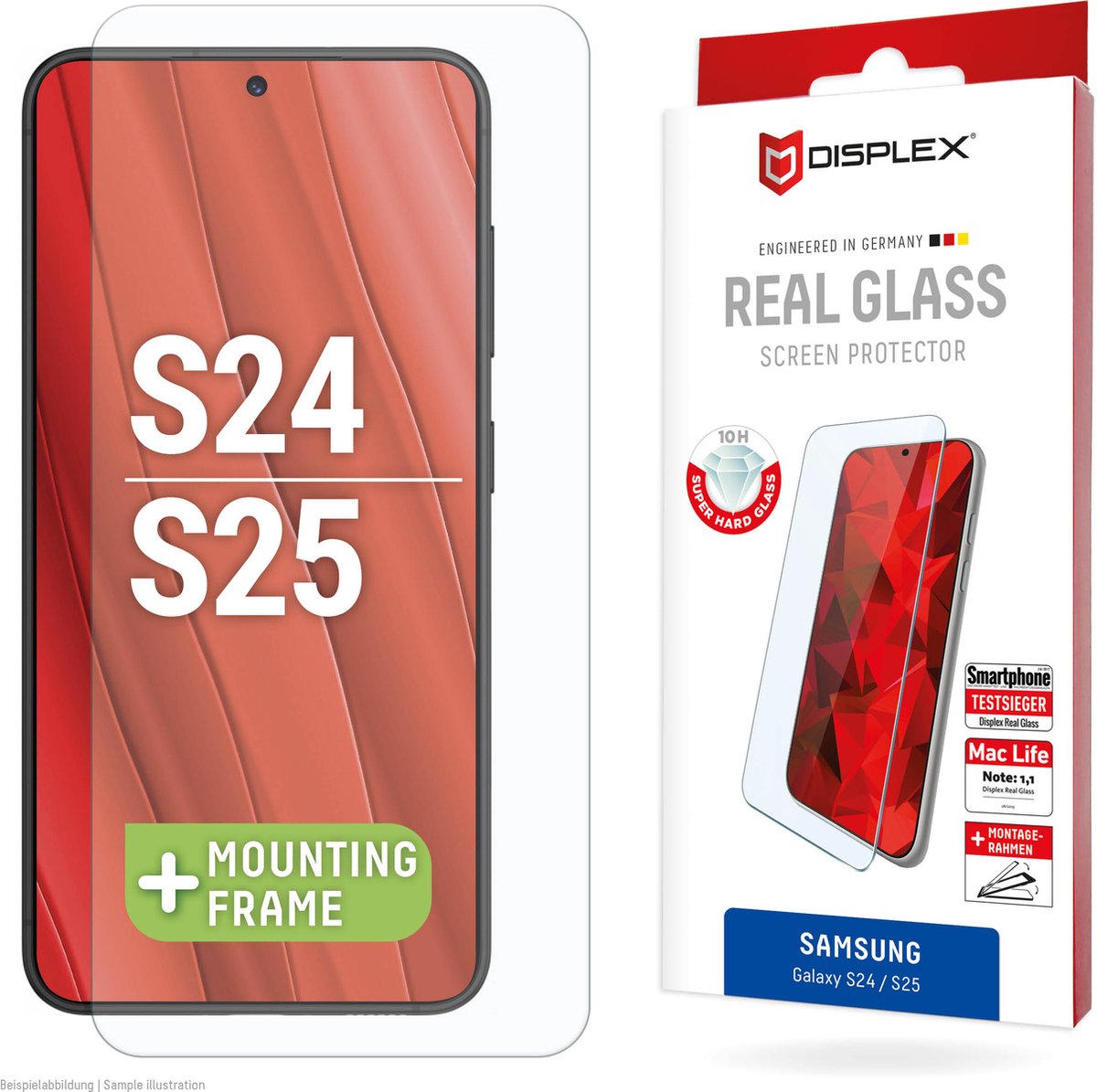 Displex Real Glass Premium Screenprotector met Applicator voor Samsung Galaxy S24 - Transparant