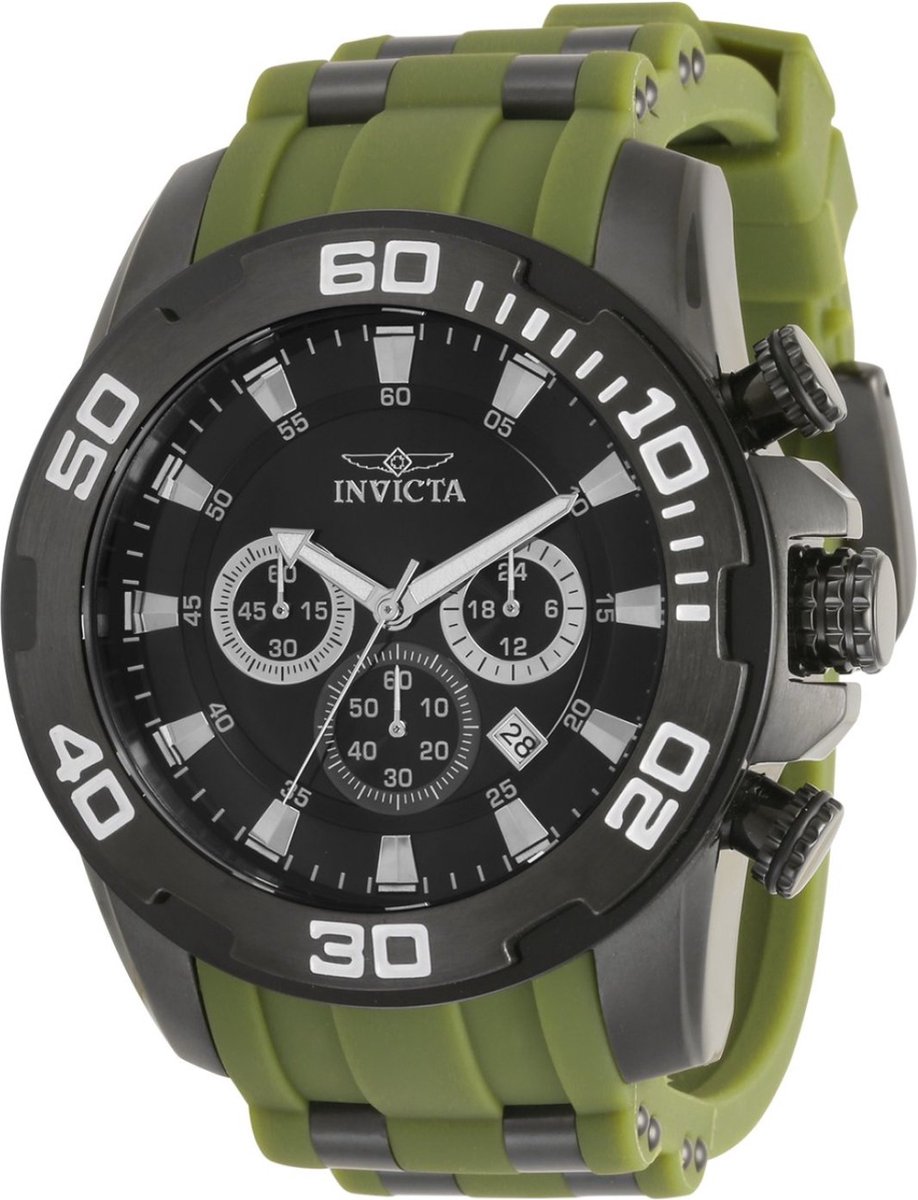 Invicta Pro Diver - SCUBA 35399 Heren Horloge - Waterdicht - Analoog - Quartz Uurwerk - Roestvrij Staal met zwarte Wijzerplaat - 50mm