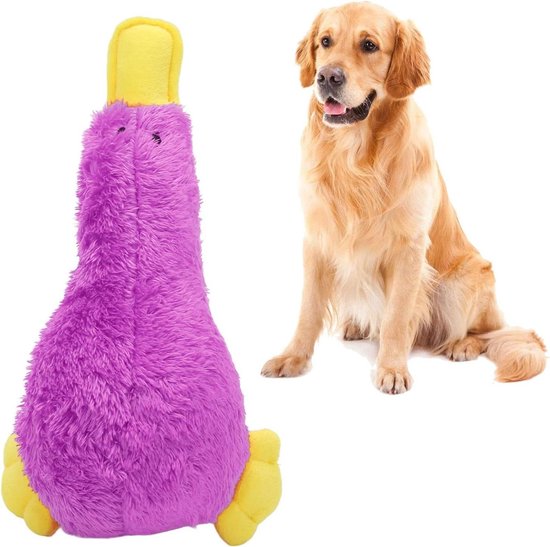 Hondenspeelgoed, zachte gevulde pluche ballen, huisdieren, kauwen, piepend speelgoed, interactief apporteerspel voor kleine en middelgrote dieren, 4 stuks (roze, blauw, geel, groen