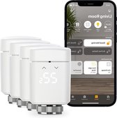Bol.com Slimme radiatorthermostaat met LED-display automatische temperatuurregeling Bluetooth HomeKit-technologie - Thermo 4 stu... aanbieding