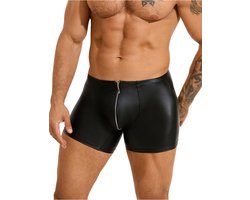 PleazureX leren boxer met rits kruis - Sexy - Heren ondegoed - onweerstaanbaar - heren lingerie - Maat L