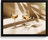 Cadre photo avec poster - Cadre poster 40x30 cm - Posters - Vin - Verres à vin - Wit - Photo dans cadre - Décoration murale Cuisine - Accessoires de décoration Décoration murale - Décoration murale - Peintures