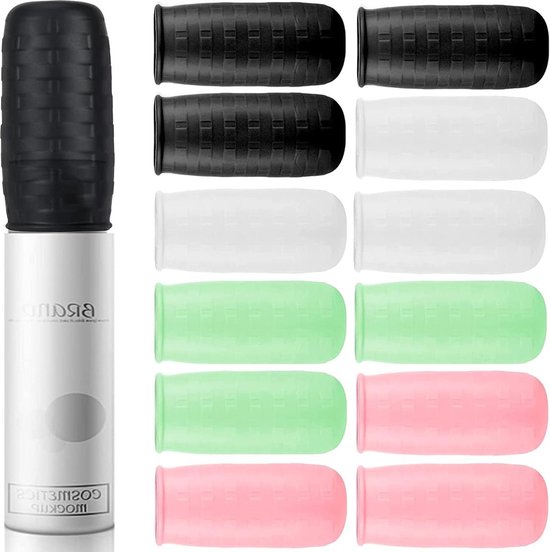 Adorila 12 Pack Elastische Mouw voor Lekwerende Reizen, Siliconen