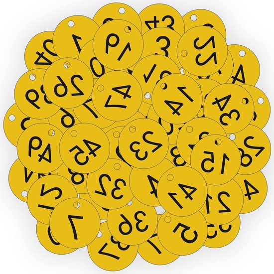 Kleine RVS Rechthoek Genummerde Tags met Twee Gaten 4cm