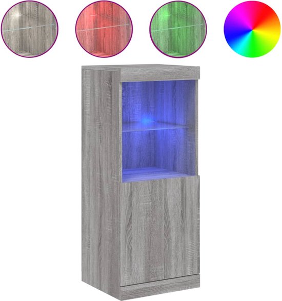 Dressoir met LED-verlichting 41x37x100 cm gerookt eikenkleurig Dressoir met LED-verlichting 41x37x100 cm gerookt eikenkleurig