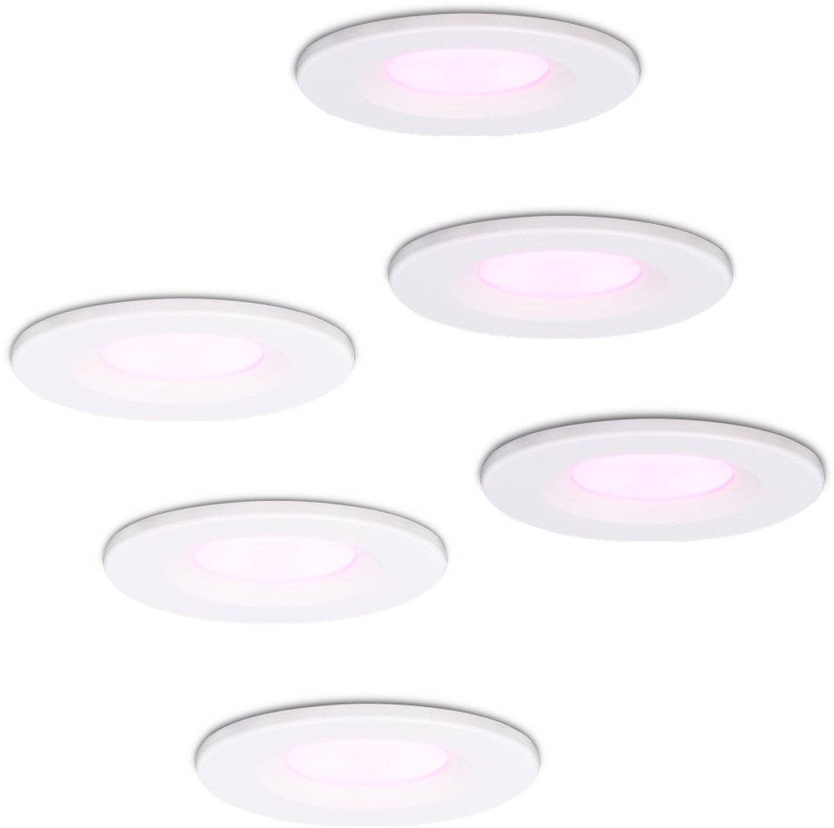 Homeylux® Smart Wifi LED inbouwspots - 6 stuks - Dimbaar - RGBWW wit Venezia - 6 Watt - IP65