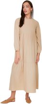 Robe patineuse à col rond à manches standard Trendyol