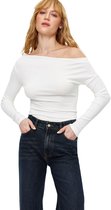 Chemisier en maille extensible à col bateau et rayures Zwart et Wit de Premium , ajusté et doux, Trendyol Twoaw24Bz00227