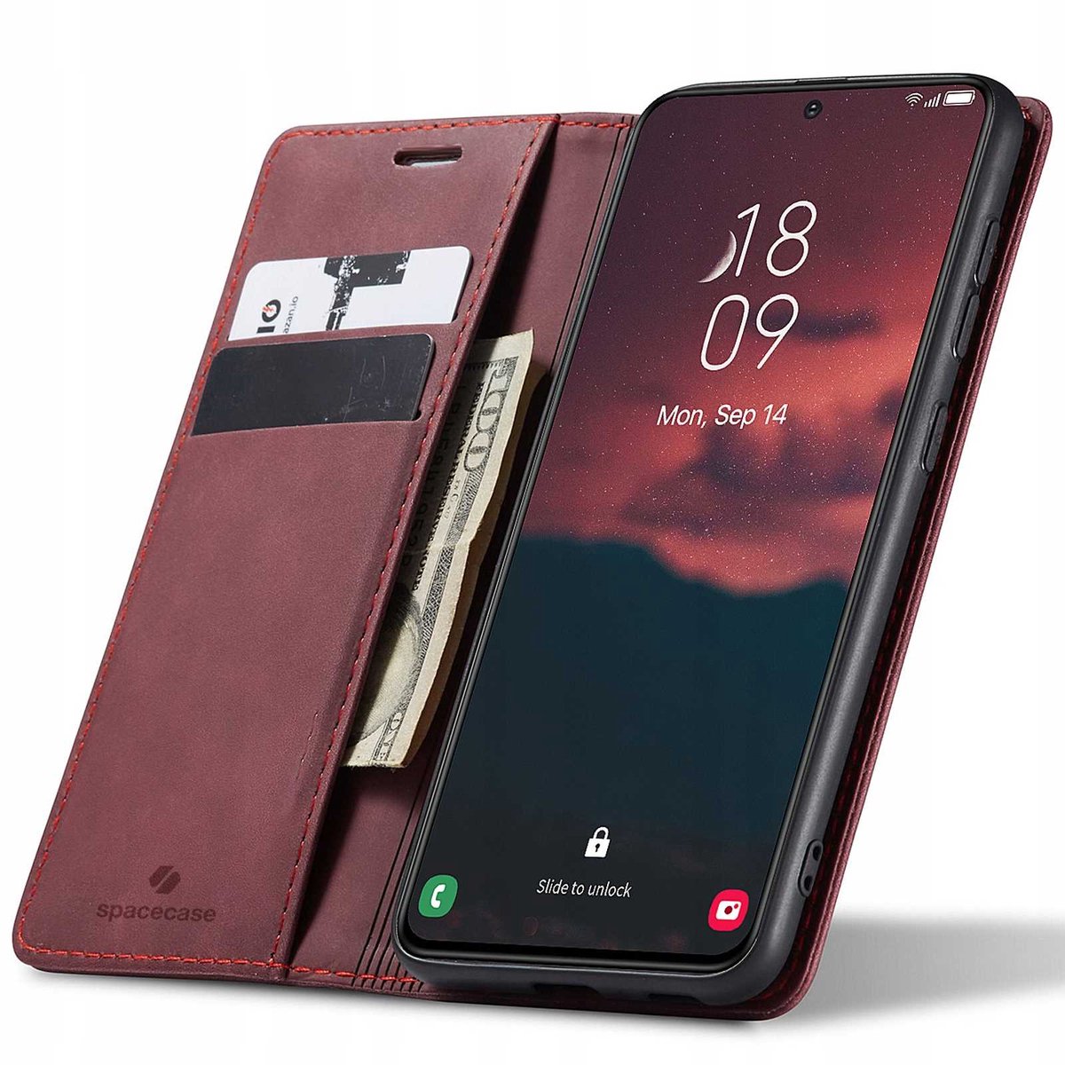 Spacecase Wallet Galaxy S23 Hoesje Voor Samsung Telefoon Rood