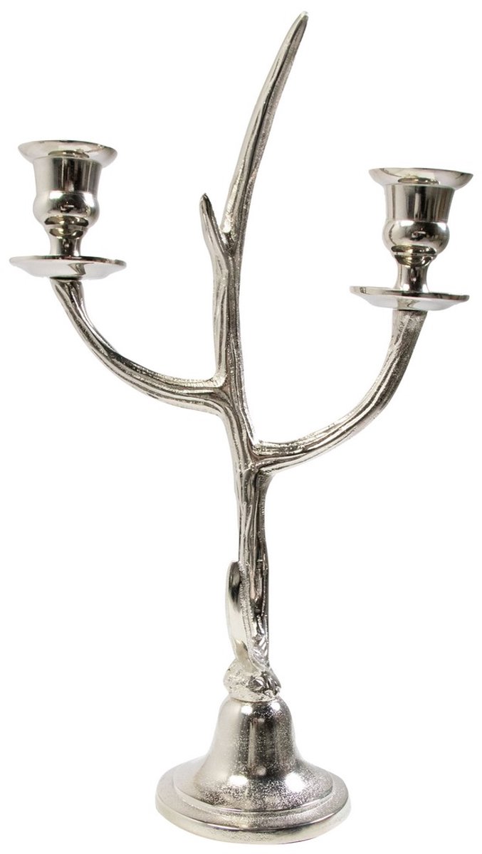 Kaarsen Standaard gewei zilver 2 h38 d12x9,5cm