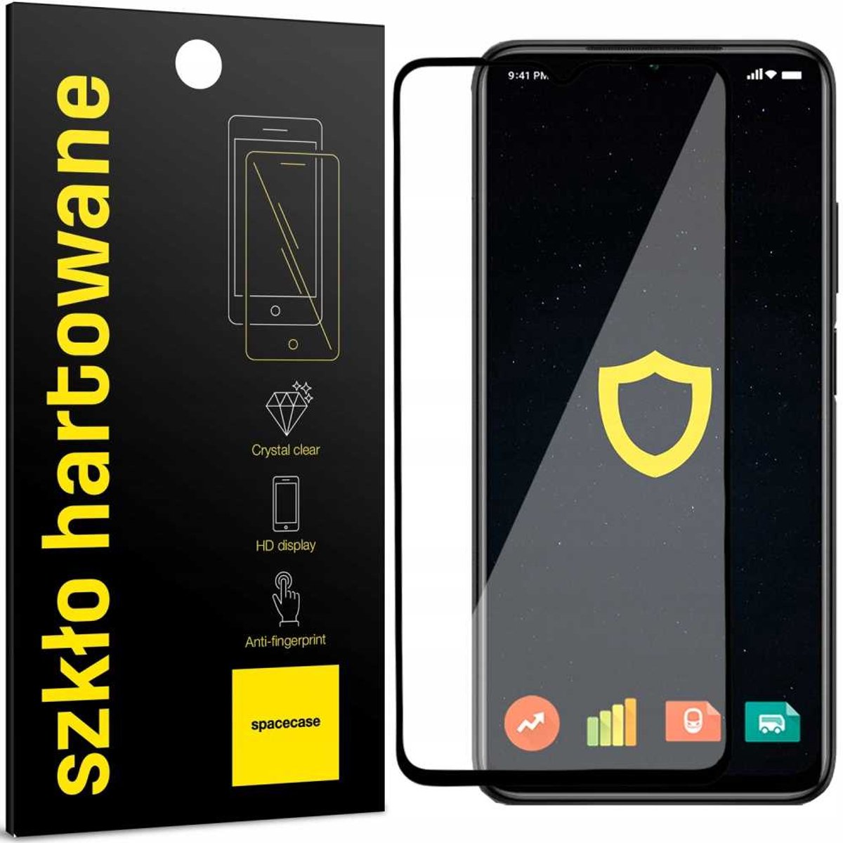 Spacecase Case Cover Voor Xiaomi Redmi 9T Glas 5D Telefoon