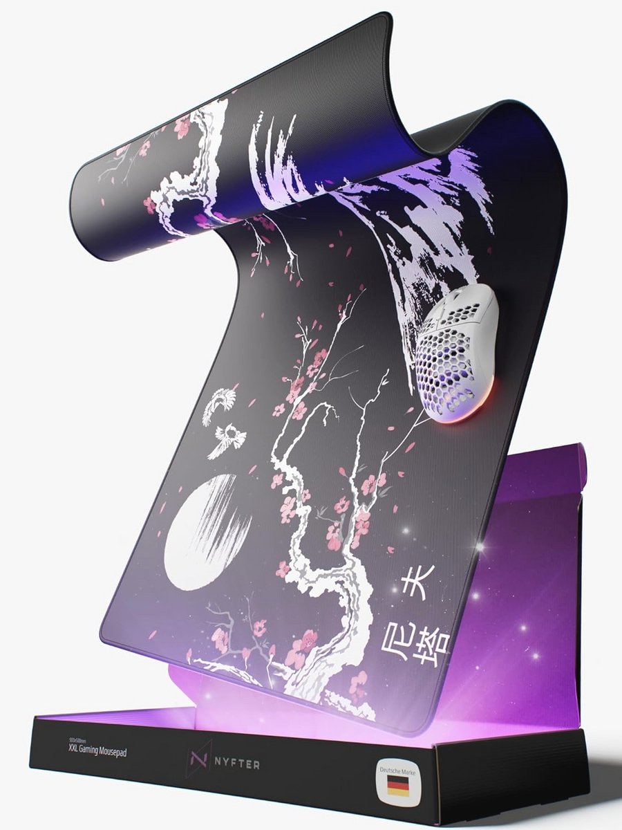 Grote Gaming Muismat Sakura Wit - 900 x 500 mm - Duurzaam met Anti-Slip en Hoge Glide