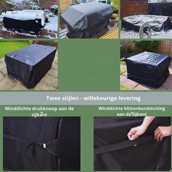 Waterdichte Tuinmeubelhoezen 290 x 280 x 85 cm, 420D Oxford-stof, tuinmeubelhoezen voor rotan meubels, tafels en banken, anti-wind- en uv-bestendig