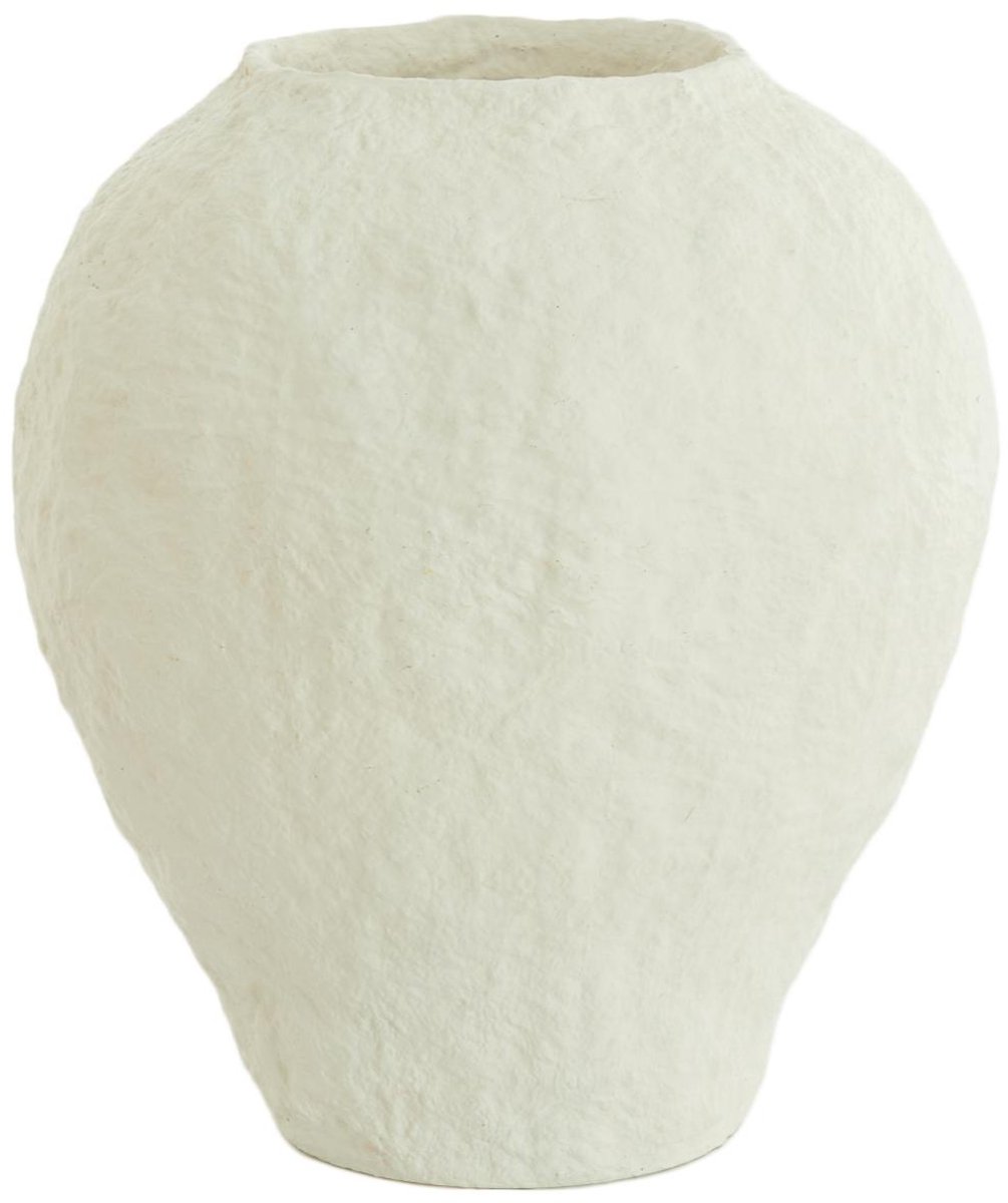 Light & Living Vaas Pantoja - Mat Crème - Ø45cm - Kunststof - Modern - Bloemenvaas - Woondecoratie - Decoratieve vaas voor woonkamer of slaapkamer Wit