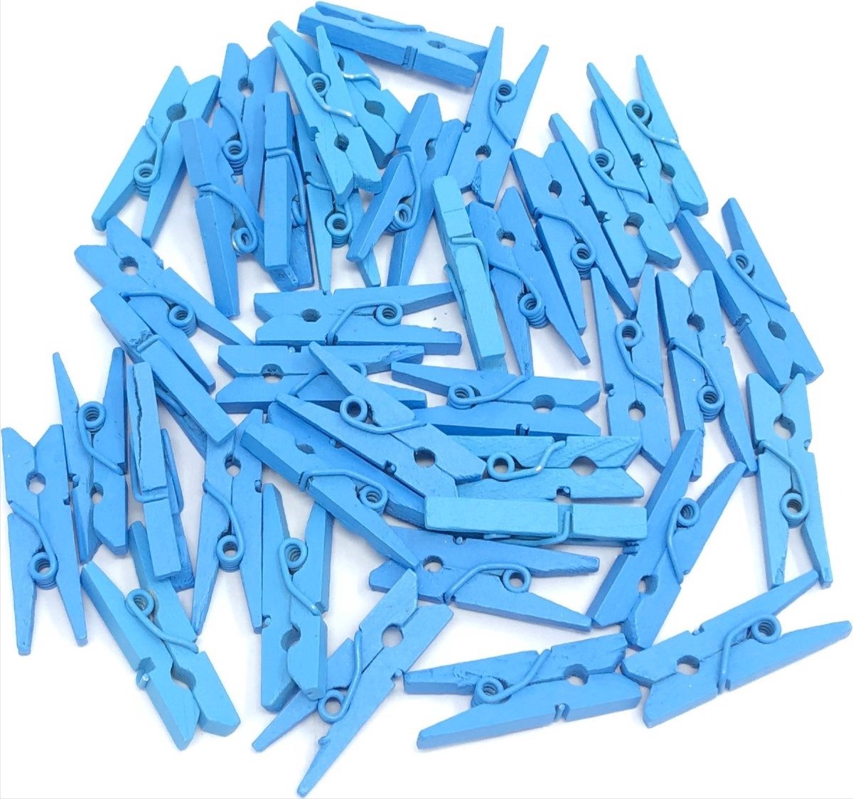 Image of *** 40x mini knijpertjes blauw - perfect voor kleine en mini knijpers - ideaal voor het ophangen van kaarten! van Heble® ***