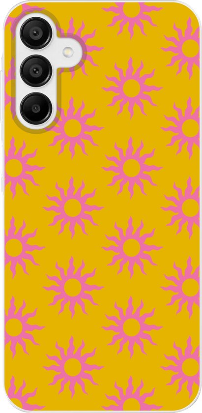 Coque de téléphone compatible avec Samsung Galaxy A15 5G - Soleil - Rose - Jaune - Été - Coque en Siliconen