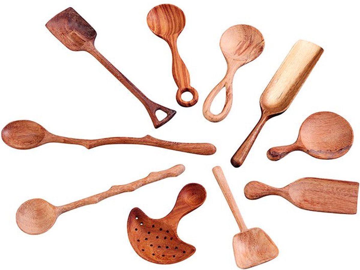 Cosy houten lepels betoverend speelgoed set van 10 voor kinderen.